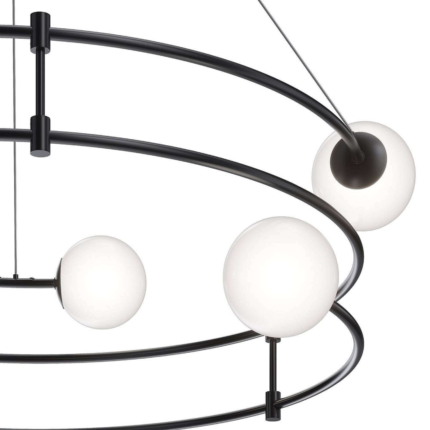Lampadario A Sospensione Moderno Balance 6 Luci G9 40W Metallo Nero Ip20 MOD317PL-06B