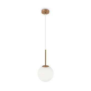 Maytoni Lampadario Minimal Basic Form 1 luce E14 oro metallo diffusore vetro