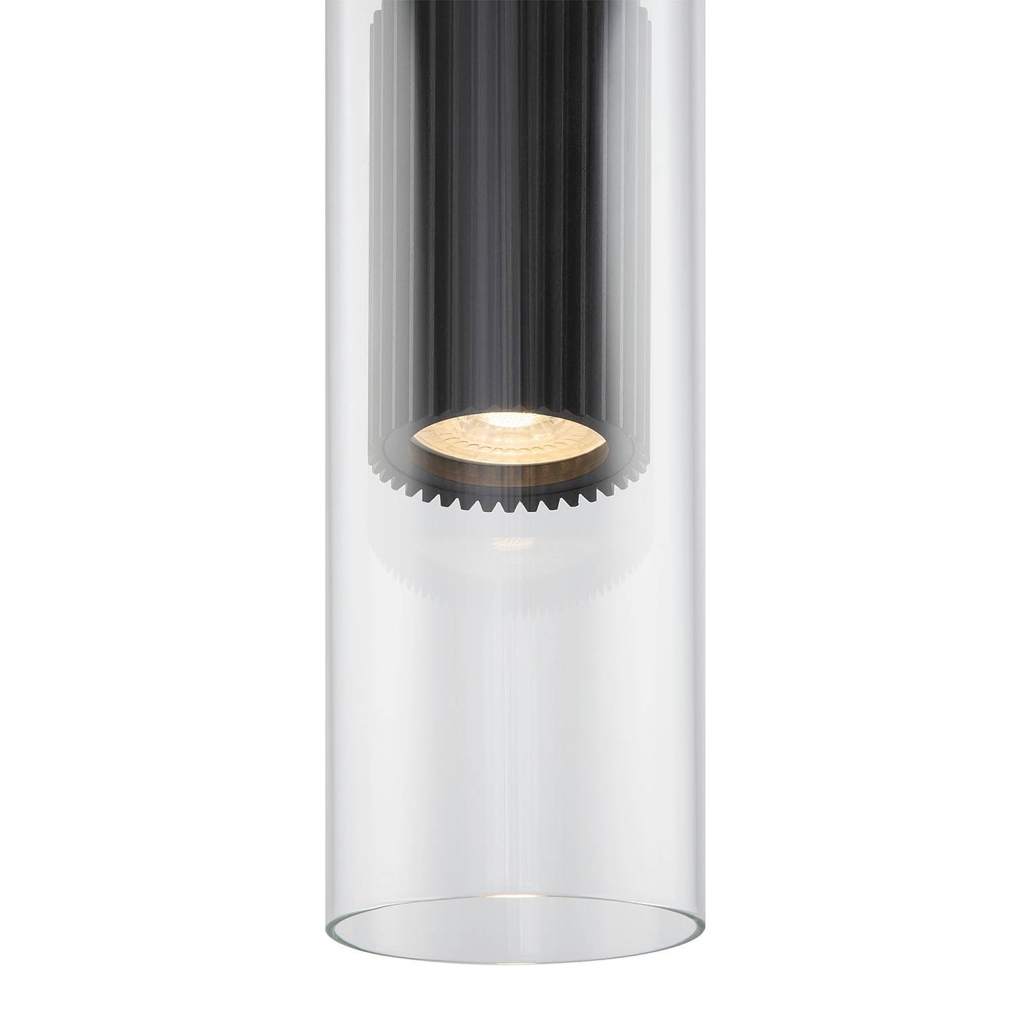 Lampadario A Sospensione Moderno Dynamics Alluminio Nero Vetro 1 Luce Gu10 50W MOD326PL-01B