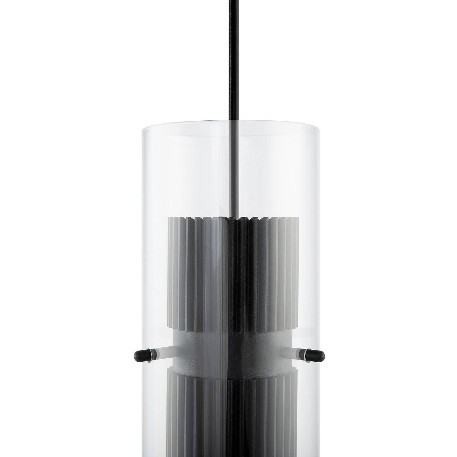 Lampadario A Sospensione Moderno Dynamics Alluminio Nero Vetro 1 Luce Gu10 50W MOD326PL-01B