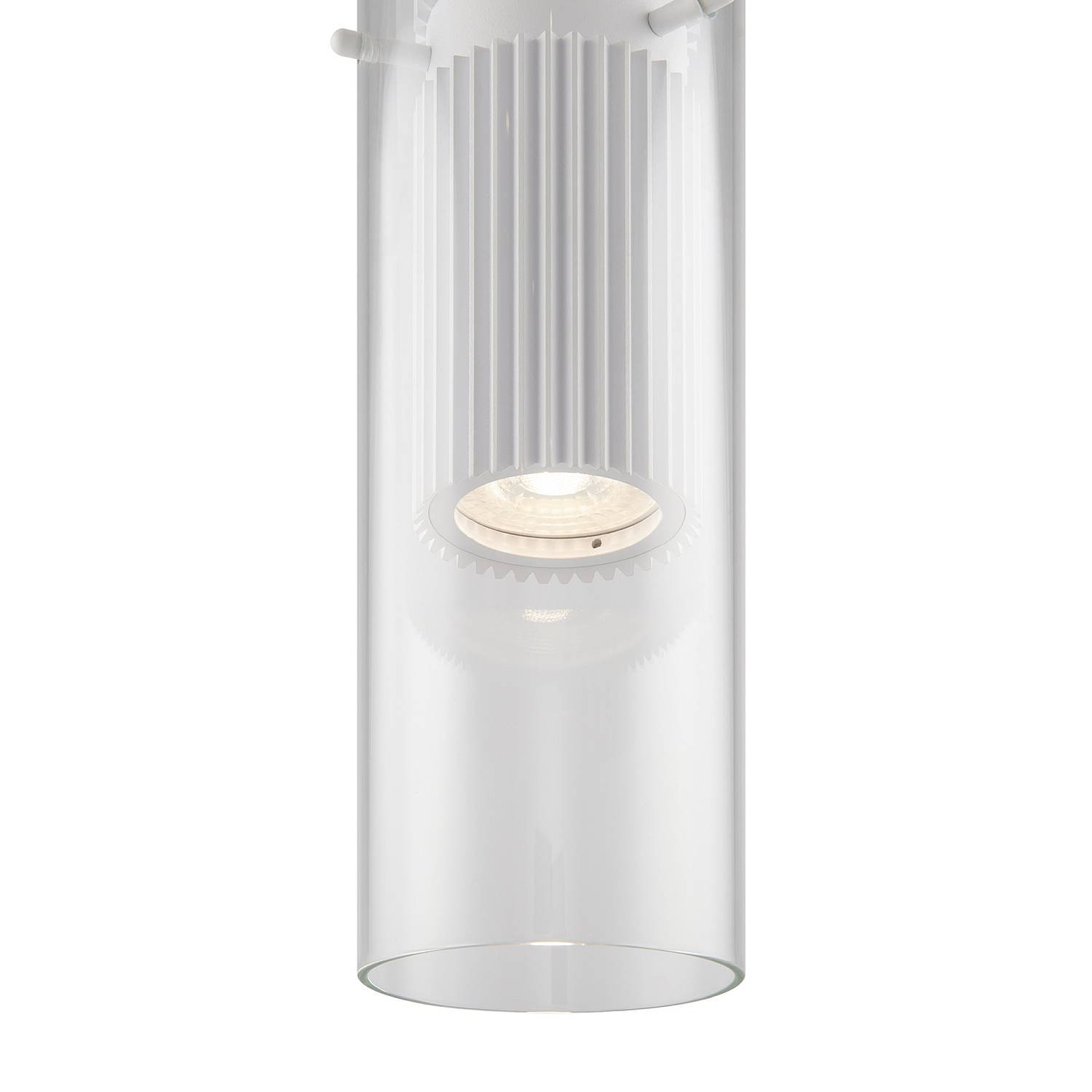 Lampadario Sospensione Moderno Dynamics Alluminio Bianco Vetro 1 Luce Gu10 50W MOD326PL-01W