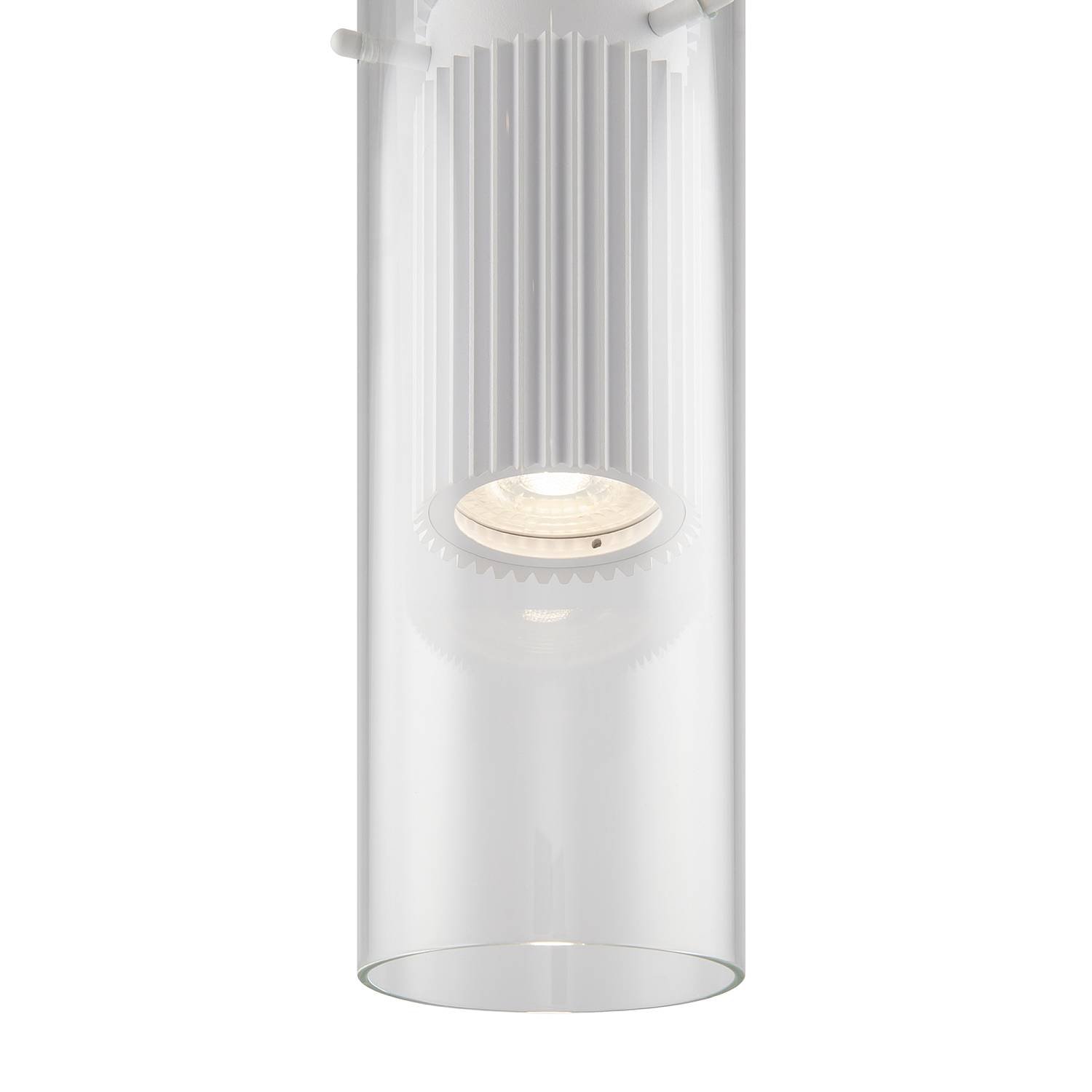 Lampadario Sospensione Moderno Dynamics Alluminio Bianco Vetro 1 Luce Gu10 50W MOD326PL-01W
