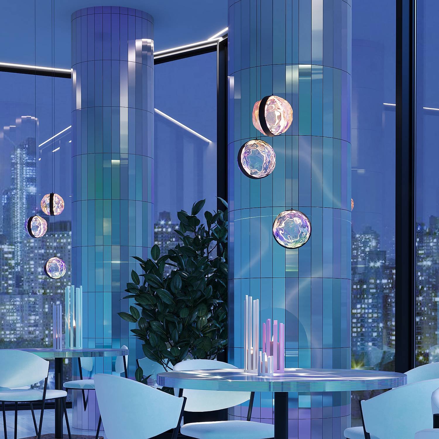 Lampadario Moderno Misterio Metallo Nero Vetro Led 15W 2700K Ip20 MOD379PL-L17B2.7K