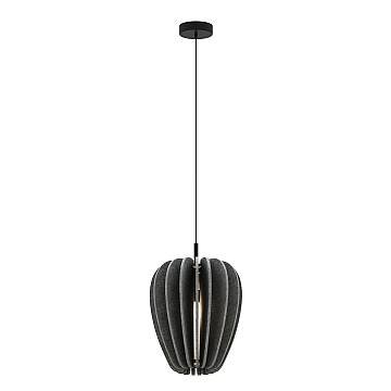 Sospensione Contemporanea Cambio Alluminio Nero Feltro Grigio 1 Luce E27