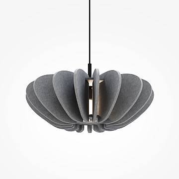 Sospensione Contemporanea Cambio Alluminio Nero Feltro Grigio Chiaro 1 E27 D58