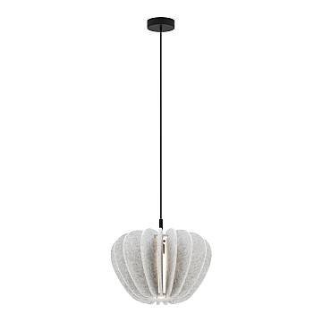 Sospensione Contemporanea Cambio Alluminio Nero Feltro Grigio Chiaro 1 Luce E27