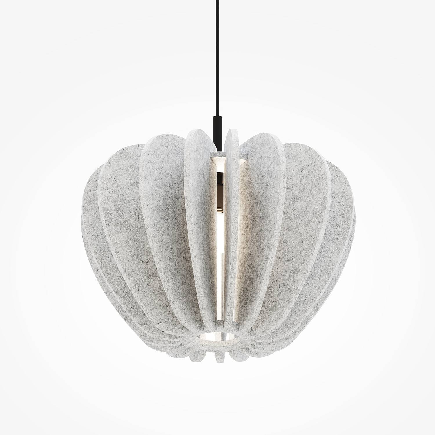 Sospensione Contemporanea Cambio Alluminio Nero Feltro Grigio Chiaro 1 Luce E27 MOD398PL-01S