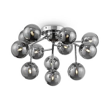 Maytoni Plafoniera contemporanea Dallas 12 luci G9 cromo metallo vetro soffiato fumè