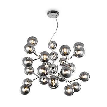 Maytoni Lampadario contemporaneo Dallas 24 luci G9 cromo metallo vetro soffiato fumè