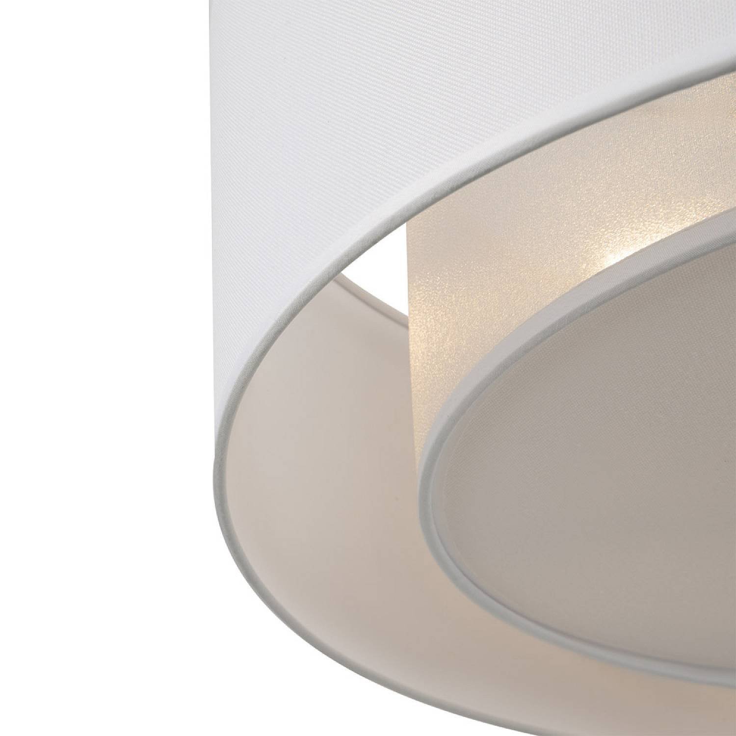 Plafoniera Moderna Bergamo Metallo Bianca 3 Luci Diffusore In Tessuto MOD613CL-03W1