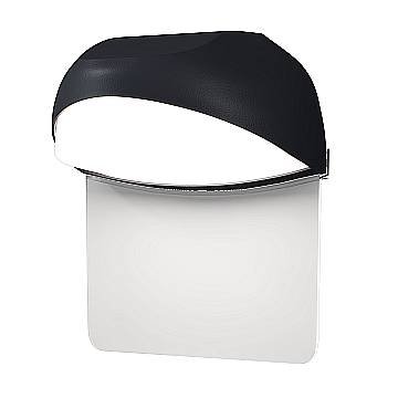 Maytoni Applique moderna Gloss 1 luce LED integrato IP65 grafite alluminio diffusore acrilico bianco opaco