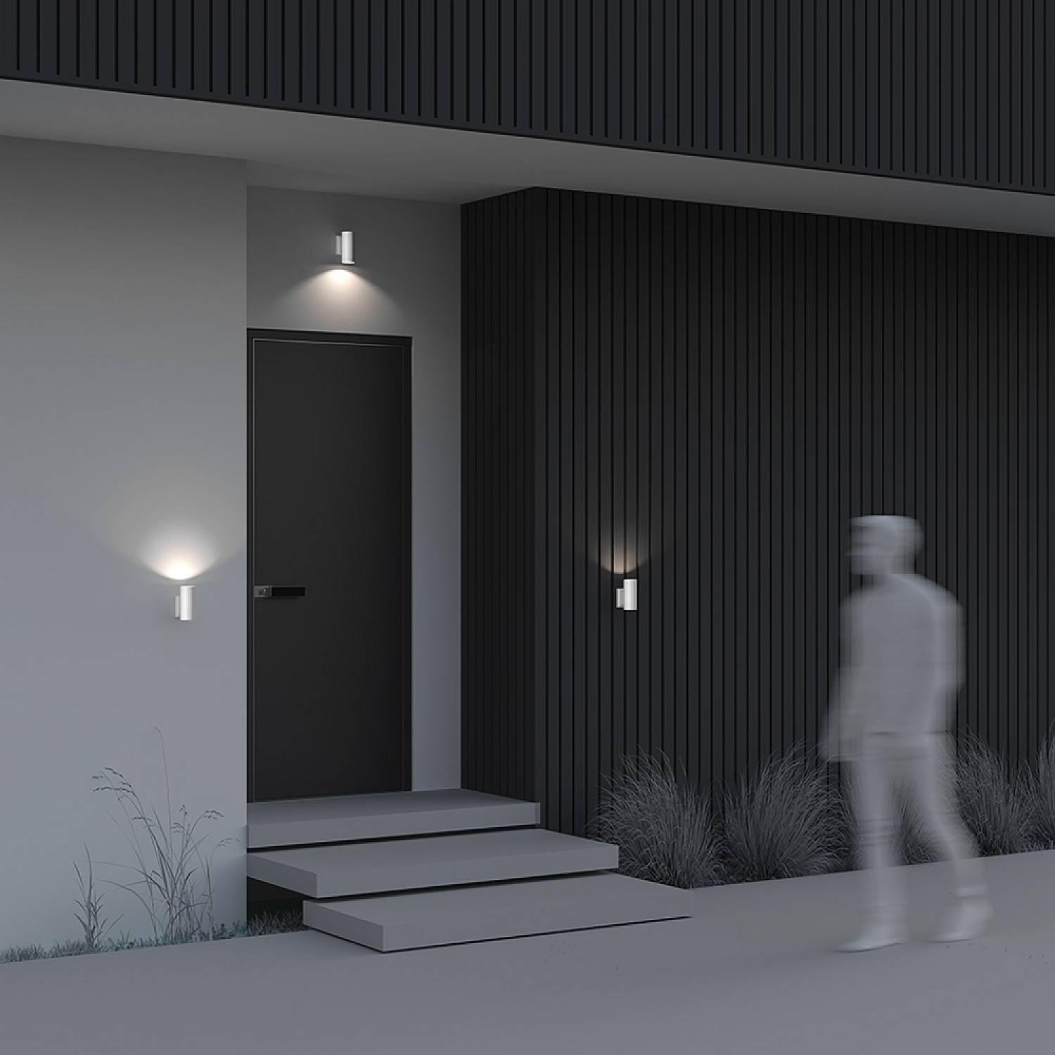 Lampada Da Parete Moderna Da Esterno Alluminio Bianco Luce1Gu10 50W Ip54 O574WL-01W