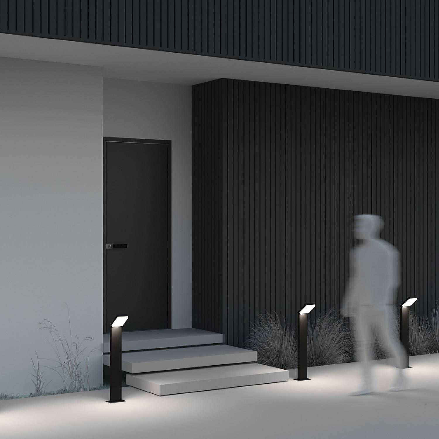 Lampada Da Terra Moderna Da Esterno Alluminio Nero Luce Led 12W Ip54 O595FL-L12B3K