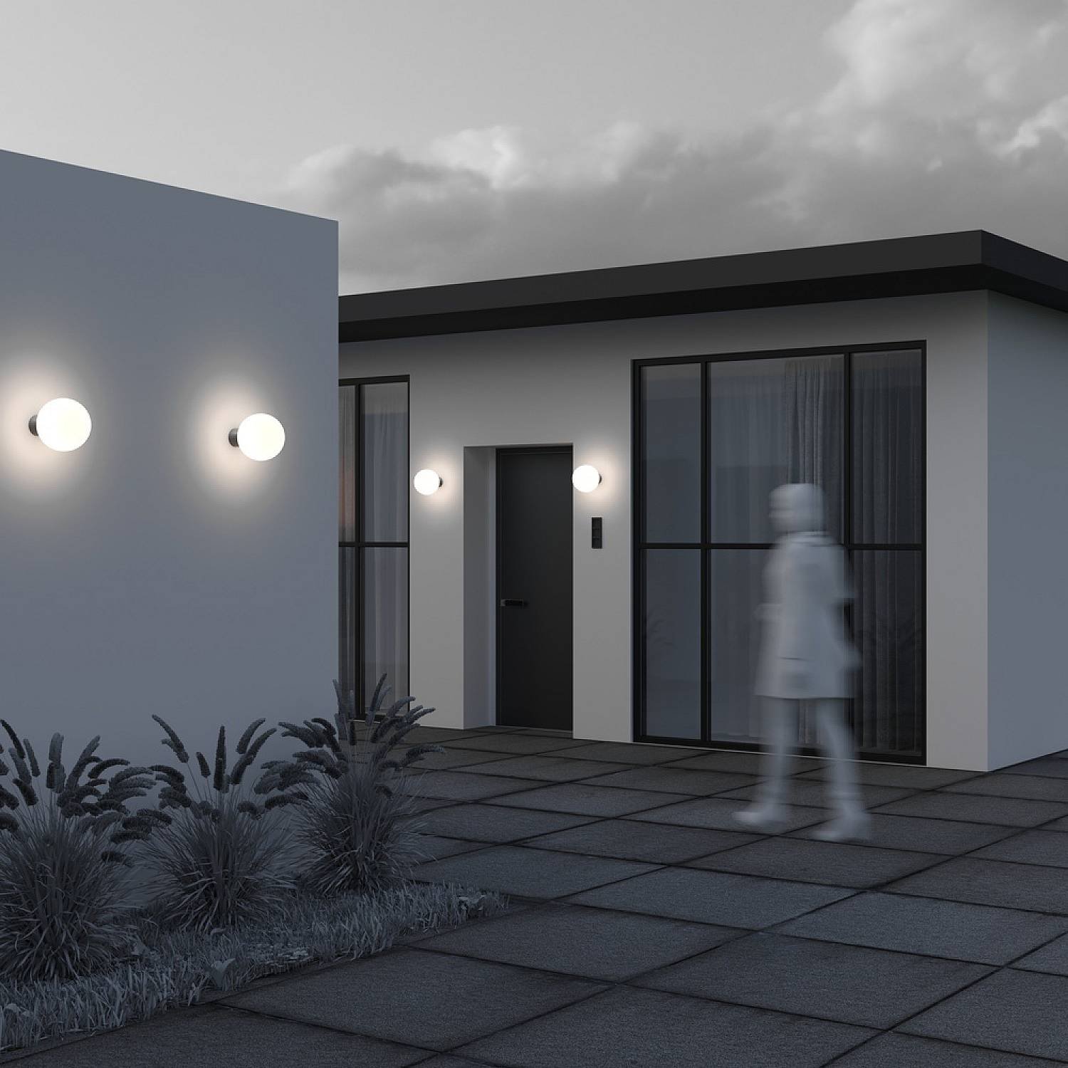 Lampada Da Parete Moderna Per Esterno Alluminio Grigio 1 Luce E27 60W Ip54 O598WL-01GR1