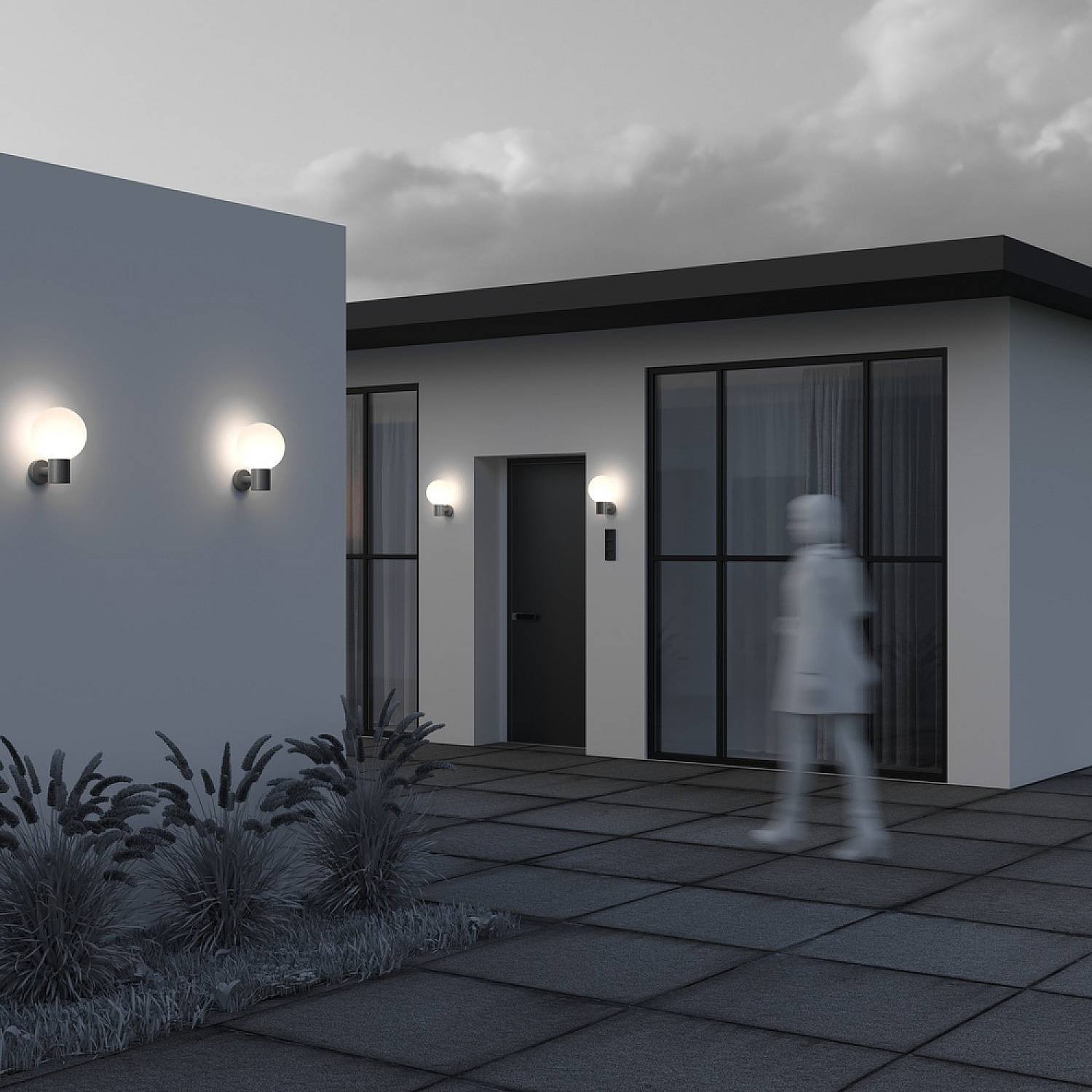 Lampada Da Parete Moderna Da Esterno Alluminio Grigio 1 Luce E27 60W Ip54 O598WL-01GR