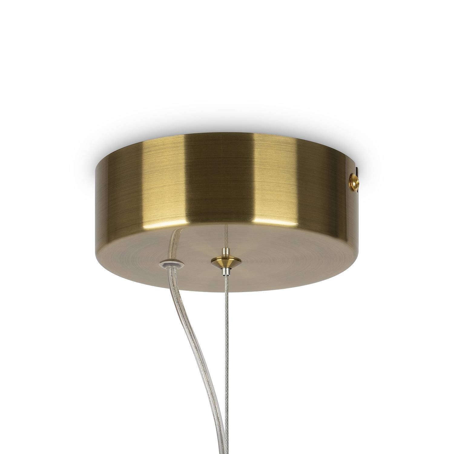 Sospensione Contemporanea Collar Metallo Oro Paralume Vetro Oro 16W P069PL-L16G3K
