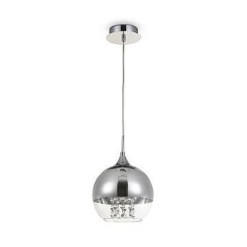 Maytoni Lampadario moderno Fermi 1 luce E27 nichel metallo diffusore vetro trasparente Maytoni Lampadario moderno Fermi 1 luce E27 nichel metallo diffusore vetro trasparente