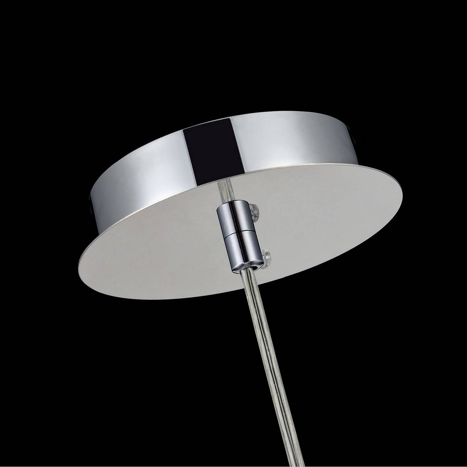 Lampadaro Contemporaneo Fermi Metallo Nichel 1 Luce Diffusore Vetro Trasparente P140-PL-110-1-N