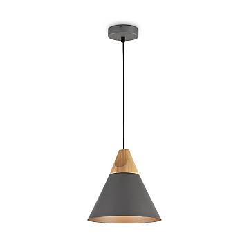Maytoni Sospensione Minimal Bicones 1 luce E27 nero metallo legno oro