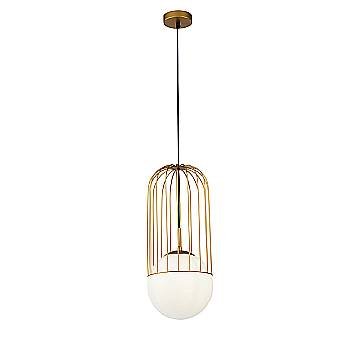 Maytoni Sospensione contemporanea Telford 1 luce E27 oro metallo diffusore vetro