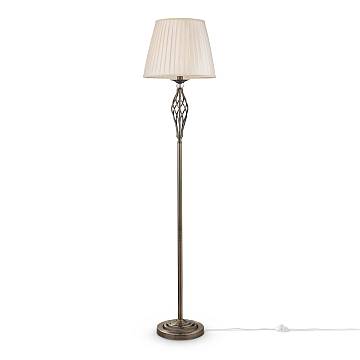 Maytoni Lampada da terra Shabby Chic Grace 1 luce E14 ottone metallo diffusore organza beige
