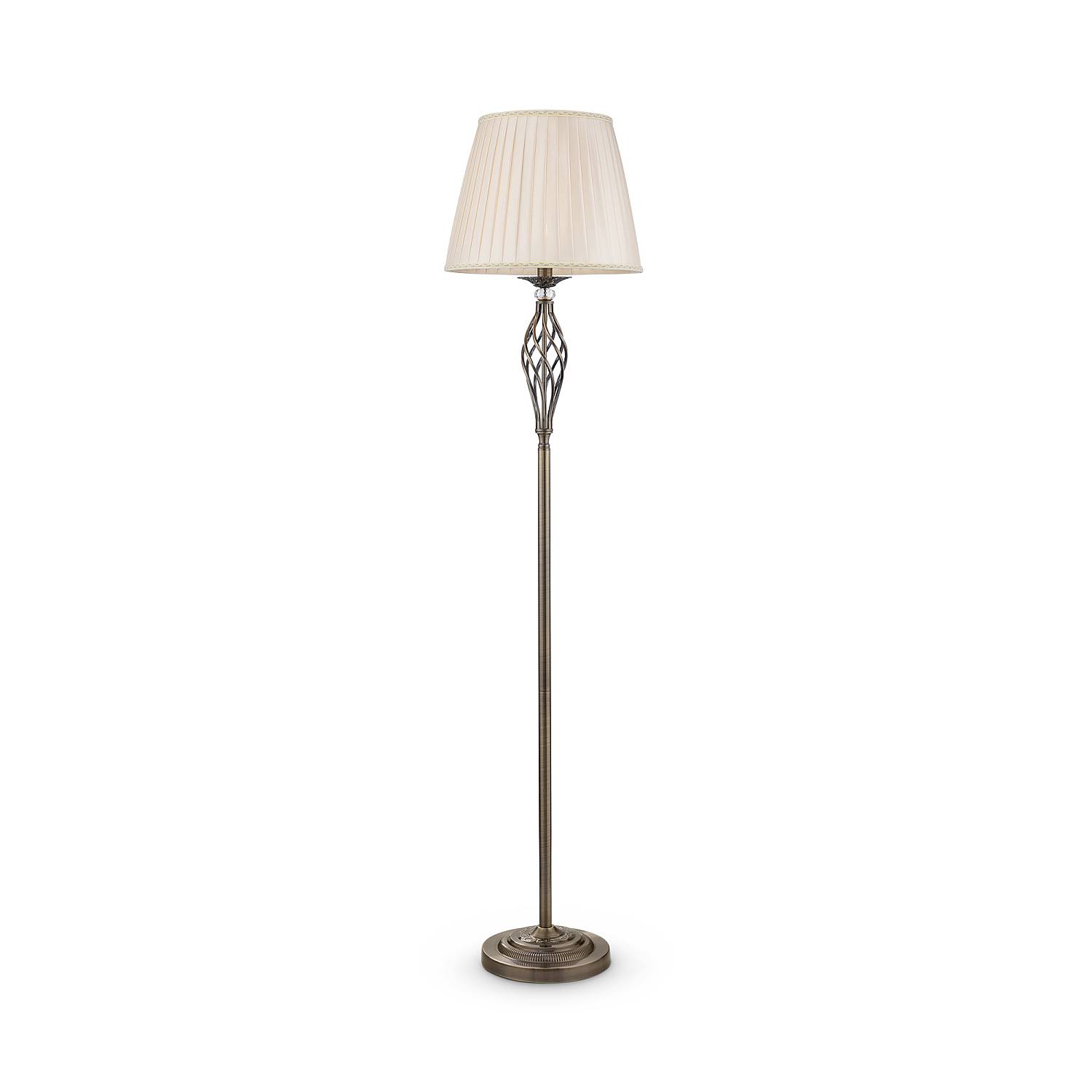Piantana Shabby Chic Grace Metallo Ottone 1 Luce Diffusore Organza Beige RC247-FL-01-R