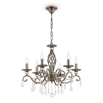Maytoni Lampadario Classico Grace 6 luci E14 ottone metallo cristallo Maytoni Lampadario Classico Grace 6 luci E14 ottone metallo cristallo