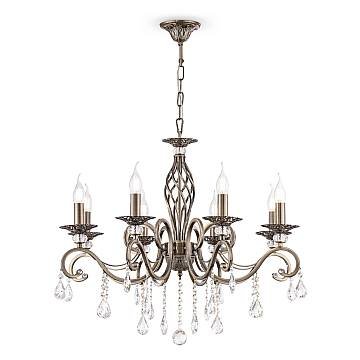 Maytoni Lampadario Classico Grace 8 luci E14 ottone metallo cristallo Maytoni Lampadario Classico Grace 8 luci E14 ottone metallo cristallo