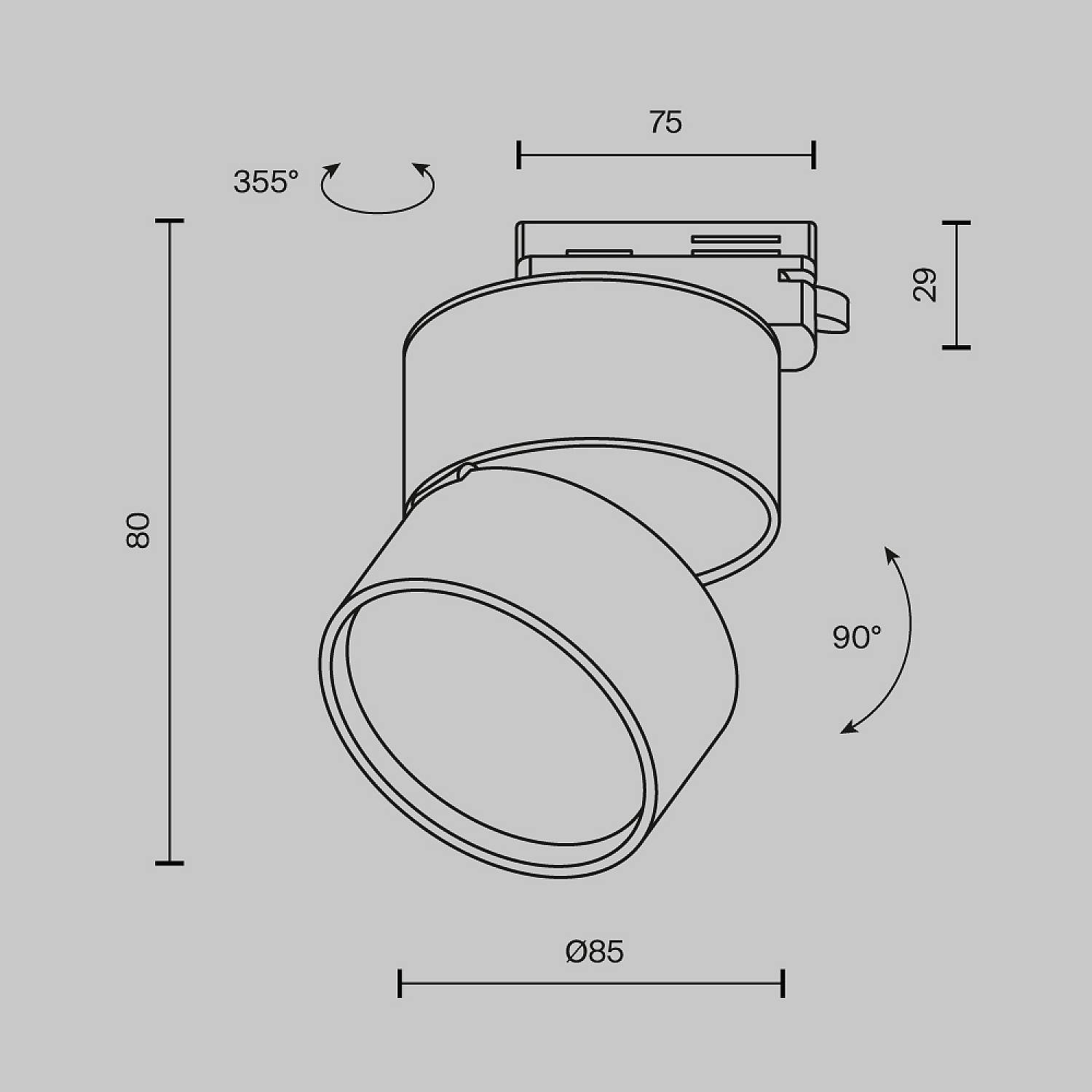 Faretta Da Binario Tr007-1-12W3K-B-1 TR007-1-12W3K-B-1