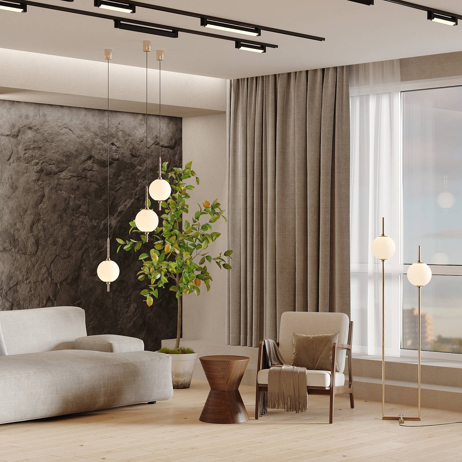 Piantana Da Terra Moderna The Sixth Sense Led Integrato 12W Metallo Ottone Ip20 Z020FL-L12BS3K