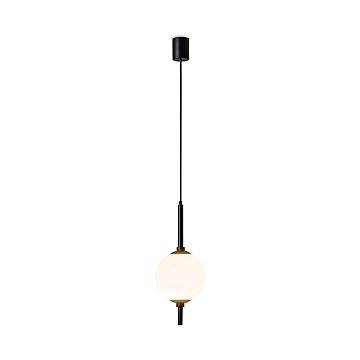 Maytoni lampadario moderno The Sixth Sense 1 luce LED integrato nero metallo vetro bianco Maytoni lampadario moderno The Sixth Sense 1 luce LED integrato nero metallo vetro bianco