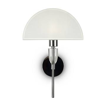 Maytoni applique contemporanea Prima 1 luce E27 cromo metallo diffusore cotone bianco