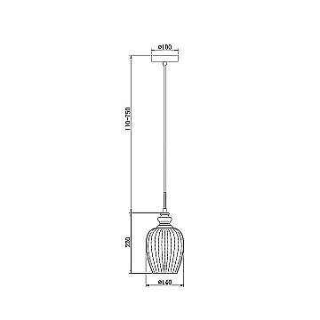 Lampadario A Sospensione Moderno Blues Metallo Argento Vetro 1 Luce E14 40W