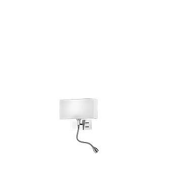 Applique Sx Contemporanea Para Hotel Metallo Cromo Tessuto 1 Luce E14 Applique Sx Contemporanea Para Hotel Metallo Cromo Tessuto 1 Luce E14