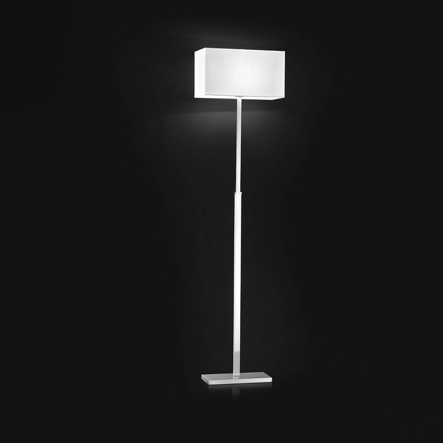 Piantana Contemporanea Para Hotel Metallo Cromo Tessuto Bianco 1 Luce E27 5888CR
