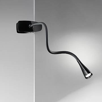 Lampada Da Scrivania Contemporanea Clip Snake Acrilico Nero Led 3W 3000K