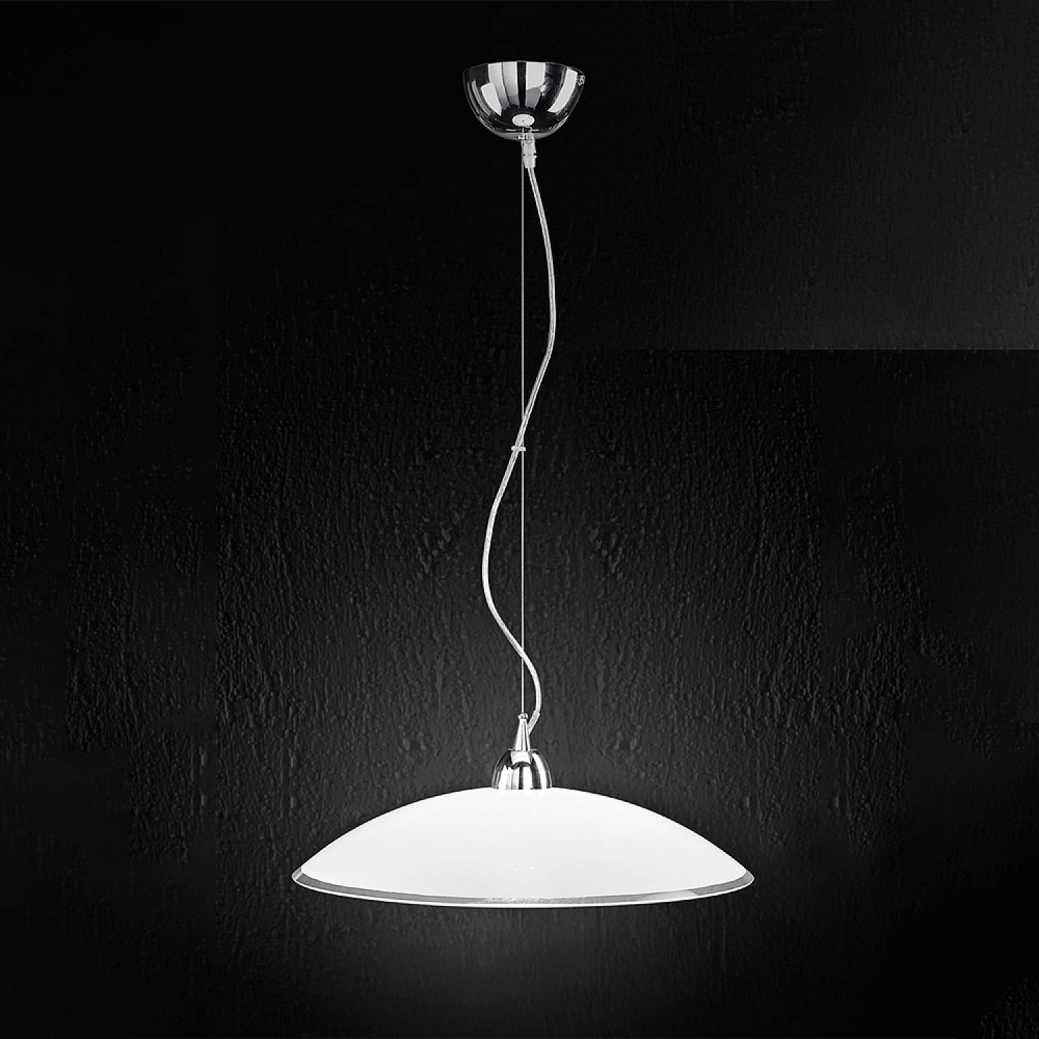 Sospensione Contemporanea Skirt Metallo Vetro Bianco 1 Luce E27 Ip20 D45 6002