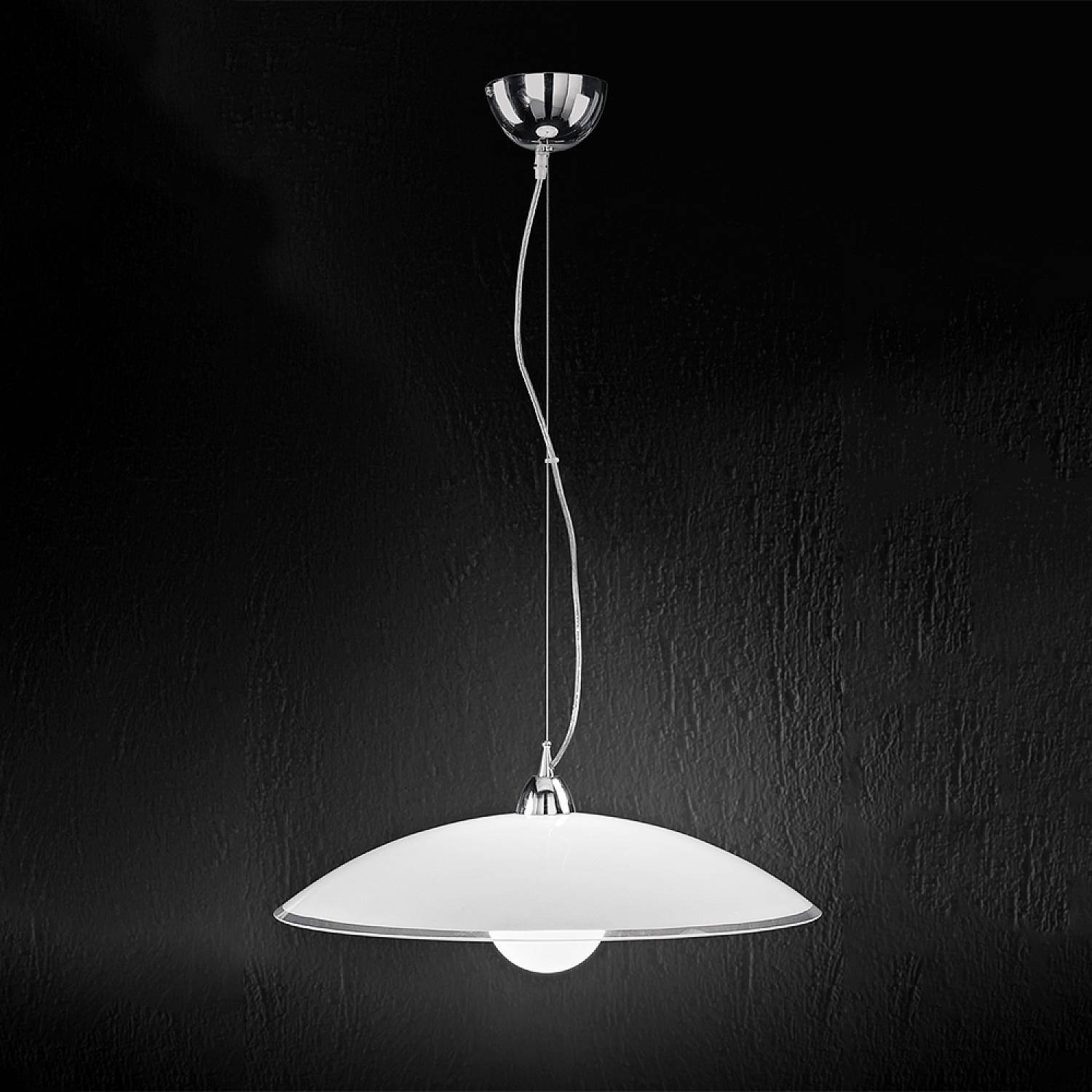 Sospensione Contemporanea Skirt Metallo Vetro Bianco 1 Luce E27 Ip20 D55 6004
