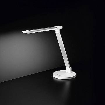 Lampada Scrivania Moderna Hal Alluminio Bianco Acrilico Satinato Led 7W Cct