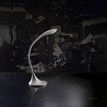 Lampada Da Scrivania Moderna Puddy Acrilico Grigio Led 4,5W 3000K