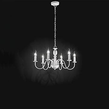 Lampadario Contemporaneo Ducale Metallo Bianco 6 Luci E14 Lampadario Contemporaneo Ducale Metallo Bianco 6 Luci E14
