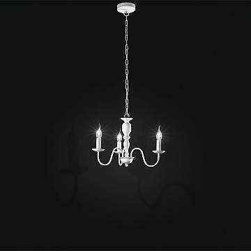 Lampadario Contemporaneo Ducale Metallo Bianco 3 Luci E14 Lampadario Contemporaneo Ducale Metallo Bianco 3 Luci E14