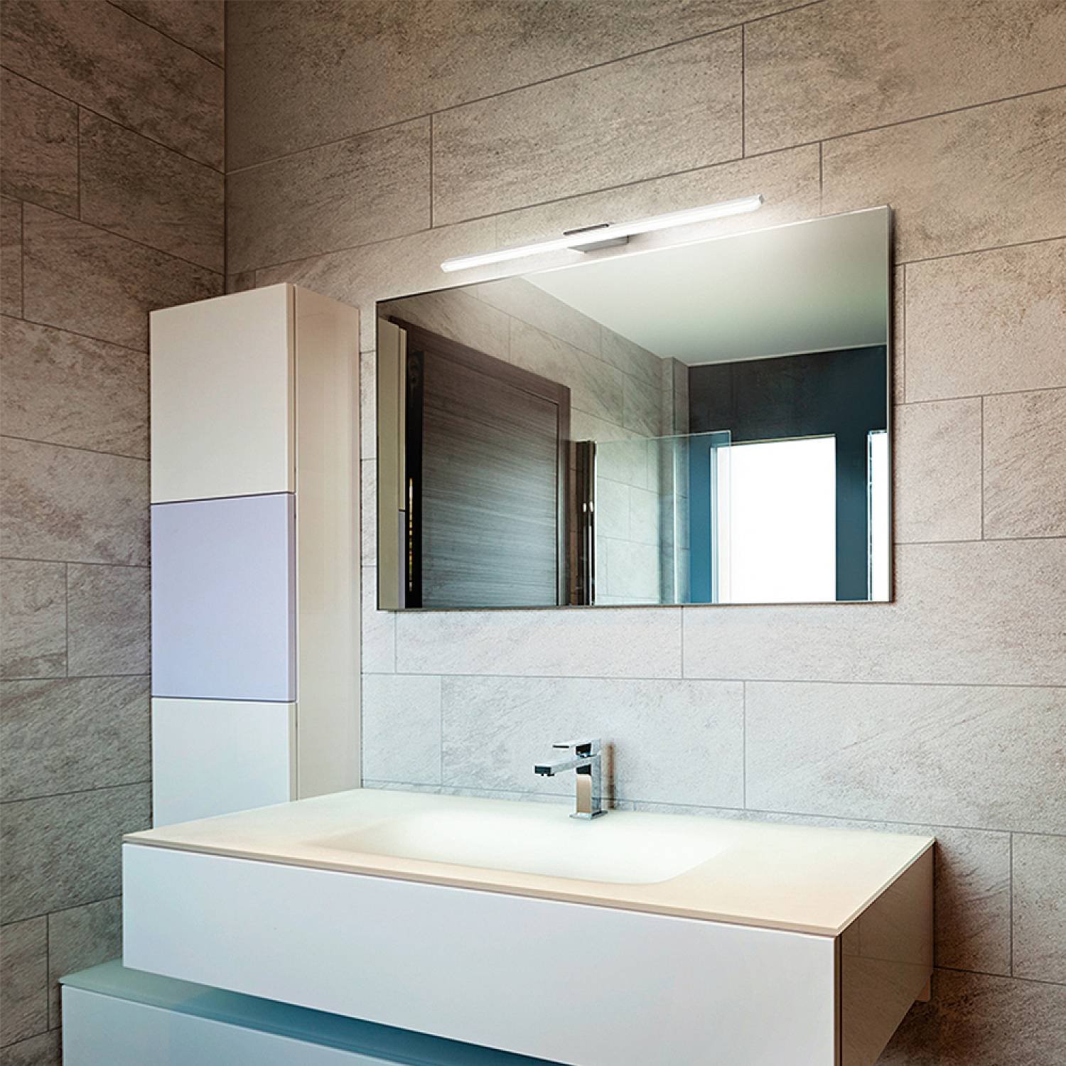 Applique Contemporanea Bold Metallo Cromo Acrilico Led 14W 3000K 6330CLLC