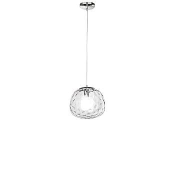 Sospensione Contemporanea Ufo Metallo Cromo Vetro Trasparente 1 Luce E27 D30 Sospensione Contemporanea Ufo Metallo Cromo Vetro Trasparente 1 Luce E27 D30