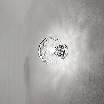 Applique Contemporanea Skin Metallo Cromo Vetro Trasparente 1 Luce E27