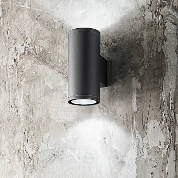 Applique Esterno Moderna Quarondo Alluminio Antracite 2 Gu10 Ip65