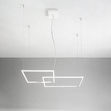 Sospensione Moderna Cross Alluminio Bianco Opaco Led 64W Dimmerabile Ip20