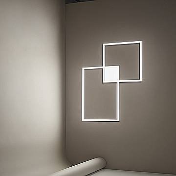 Plafoniera Moderna Cross Alluminio Bianco Opaco Led 64W Dimmerabile Ip20