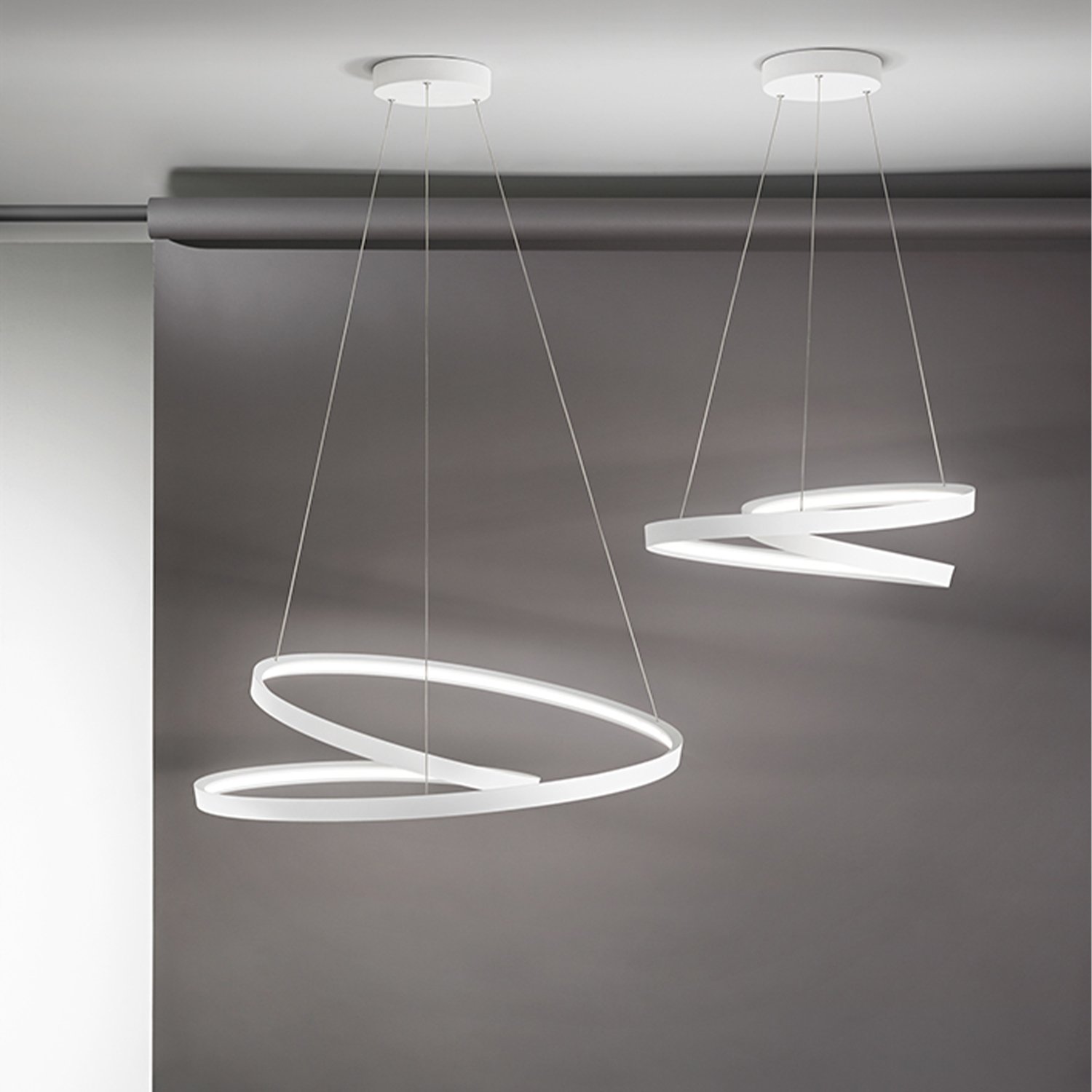 Sospensione Moderna Ritmo Metallo Bianco Led 55W Dimmerabile Ip20 6620BCT