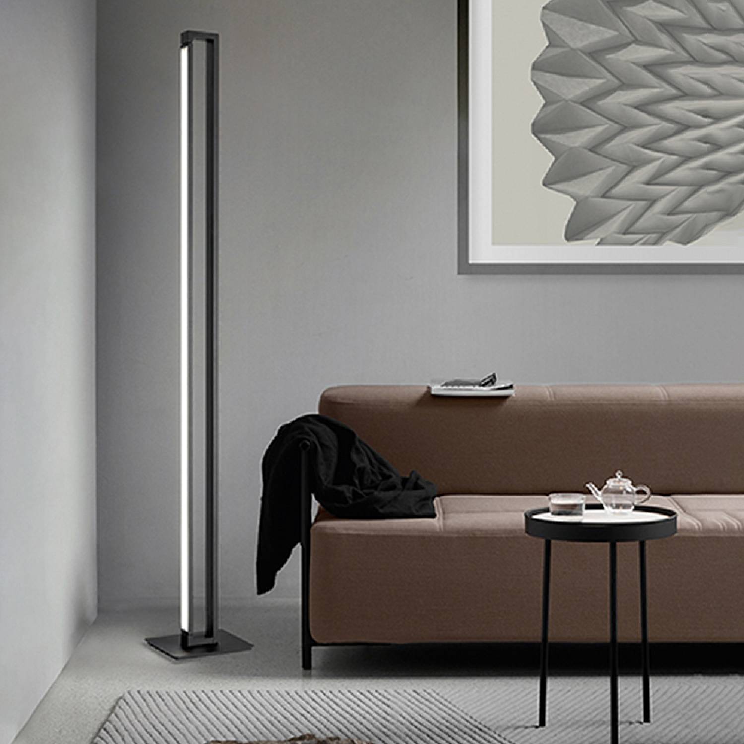 Piantana Industrial-Minimal-Nordico Sway Metallo Nero Acrilico Led 27W 3000K 6633NCT